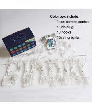 LED Curtain String Light- 16 Colors Changing Curtain Lights Remote Control USB Rainbow Backdrop Curtain Lights Colorful Windo...