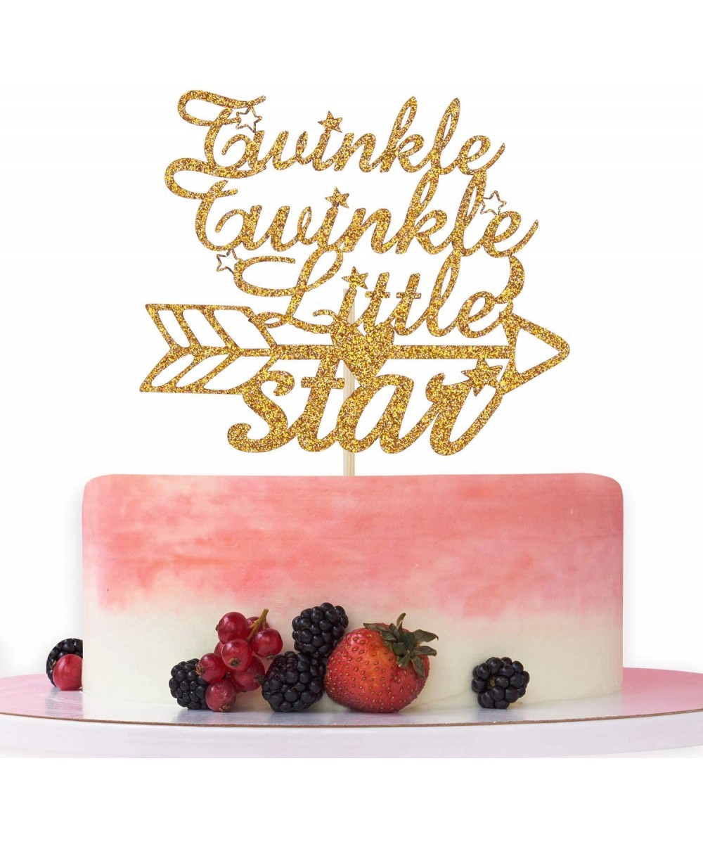 Gold Glitter Twinkle Twinkle Little Star Cake Topper for Baby Shower/Gender Reveal Party Decorations-Baby 1st Birthday Party ...