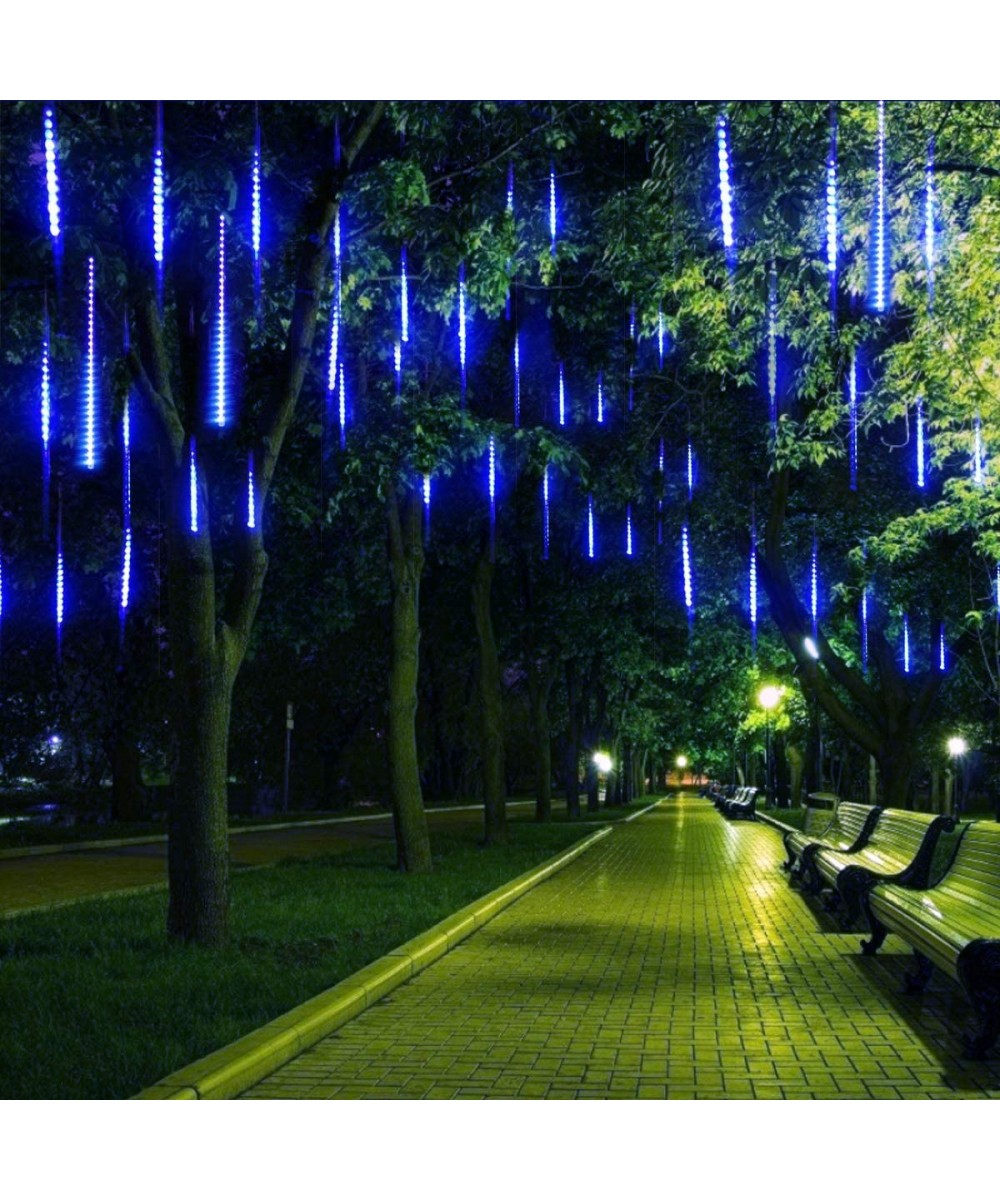 LED Meteor Shower Lights 11.8 inch 8 Tubes 192 LED String Lights Waterproof Double-Sided SMD Lamp Beads Curtain Lights Hangin...