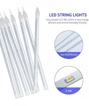 LED Meteor Shower Lights 11.8 inch 8 Tubes 192 LED String Lights Waterproof Double-Sided SMD Lamp Beads Curtain Lights Hangin...