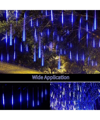 LED Meteor Shower Lights 11.8 inch 8 Tubes 192 LED String Lights Waterproof Double-Sided SMD Lamp Beads Curtain Lights Hangin...
