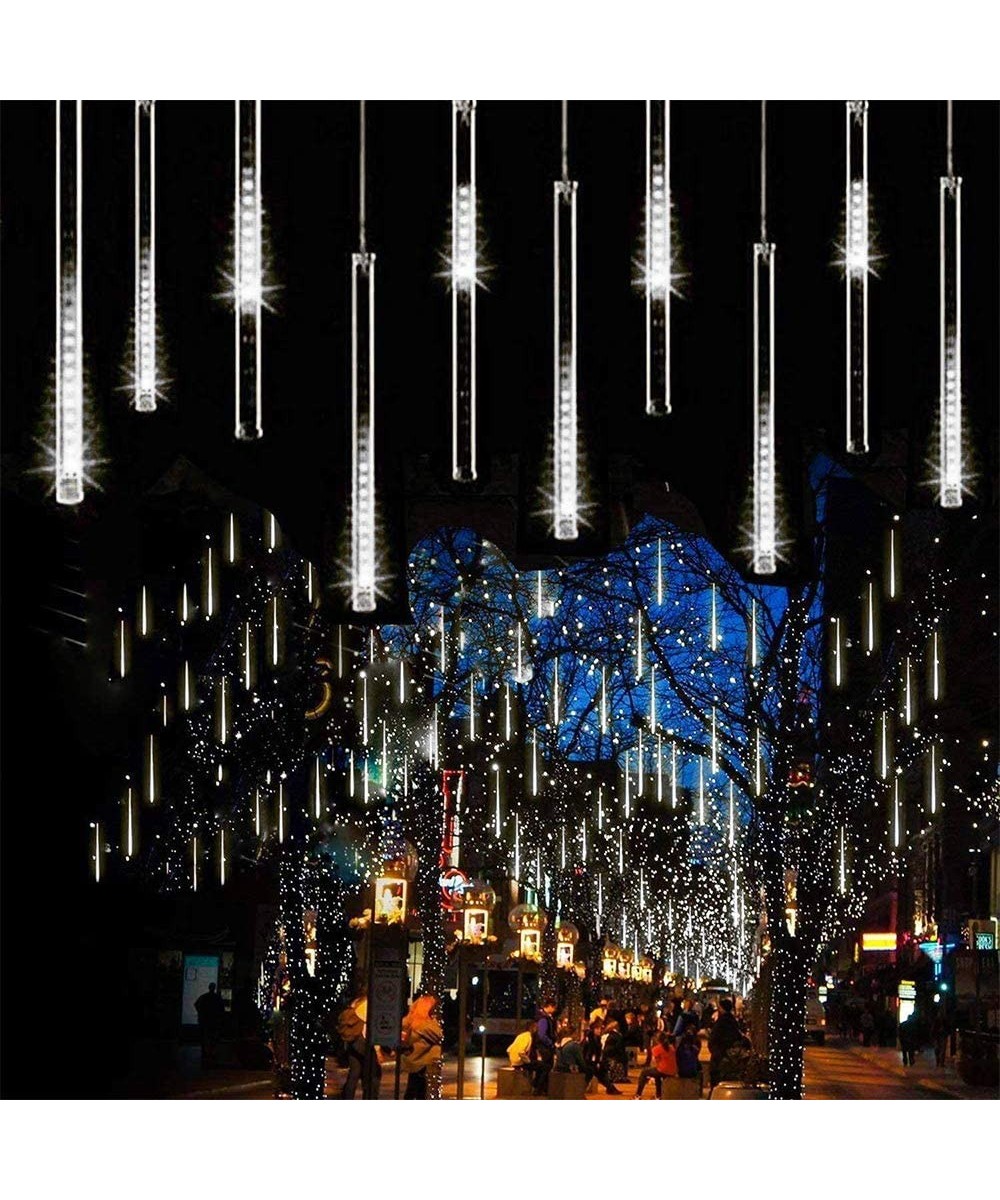 Meteor Shower Lights- 11.8 inch 10 Tubes 240 LED Rain Drop Lights Icicle Falling Snow Christmas Lights Outdoor- Plug in Casca...