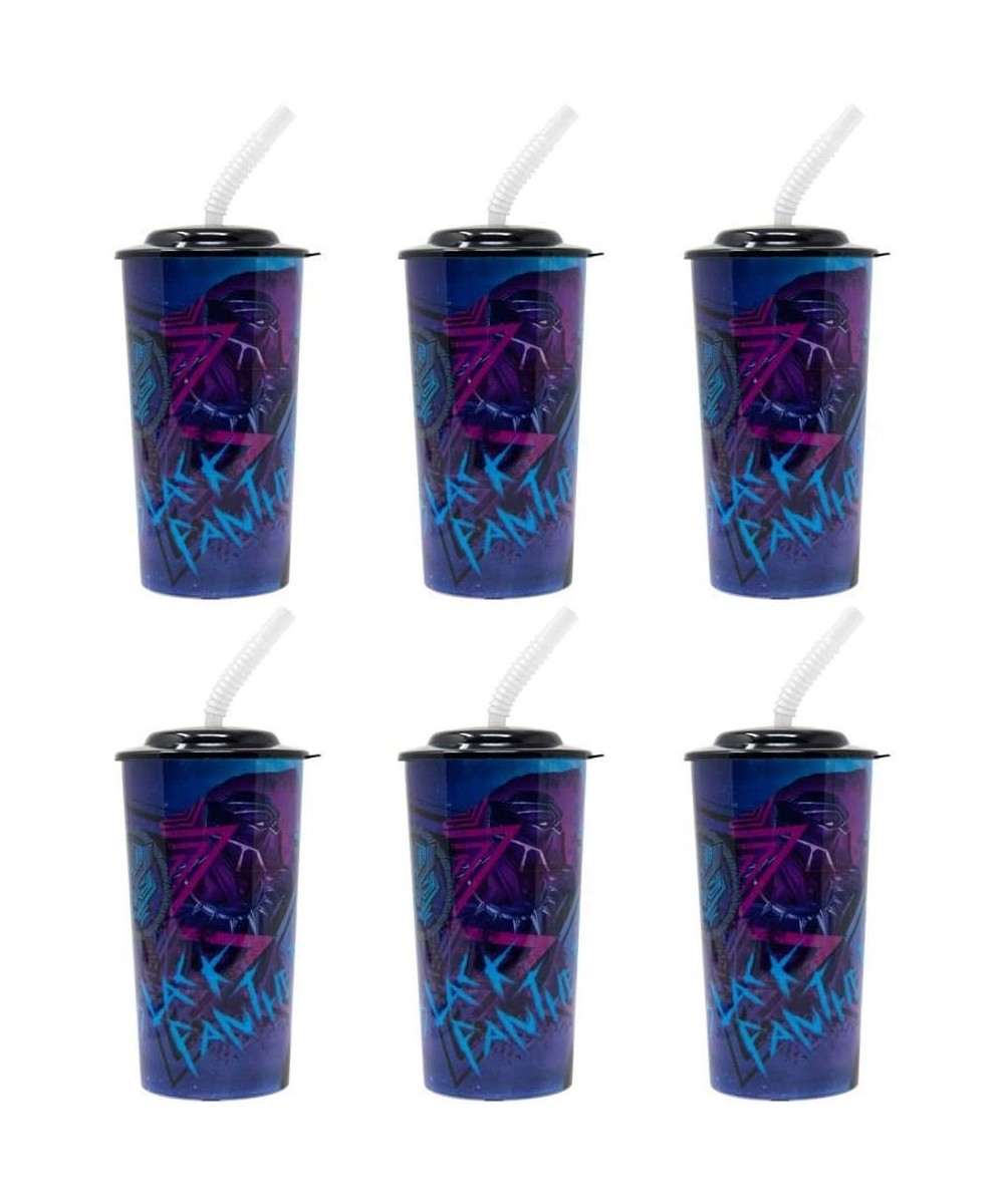 6-Pack Marvel's Black Panther 16oz Reusable Sports Tumbler Cups with Lids & Straws - CF18RHQWRL7 $14.43 Party Tableware