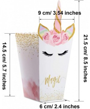 24 Pieces Popcorn Snack Boxes Rainbow Unicorn Pattern Treat Box Popcorn Container for Baby Shower Birthday Party Supplies（Sty...