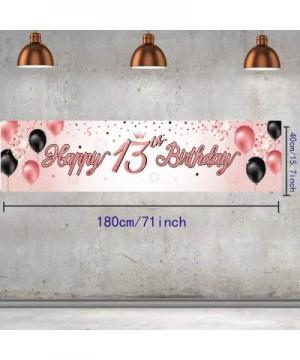 Happy 13th Birthday Banner Rose Gold 13 Years Old Birthday Party Decorations Supplies Celebration Backdrop - Rose Gold Happy ...