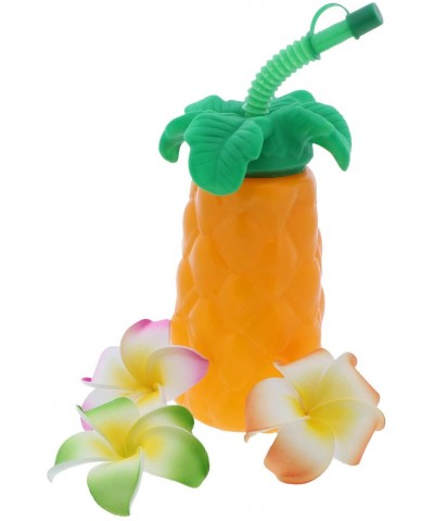 Plastic Orange Luau Palm Tree Summer Beach Straw Cup - Set of 2 - Orange - CL18RTCTUUW $7.10 Tableware