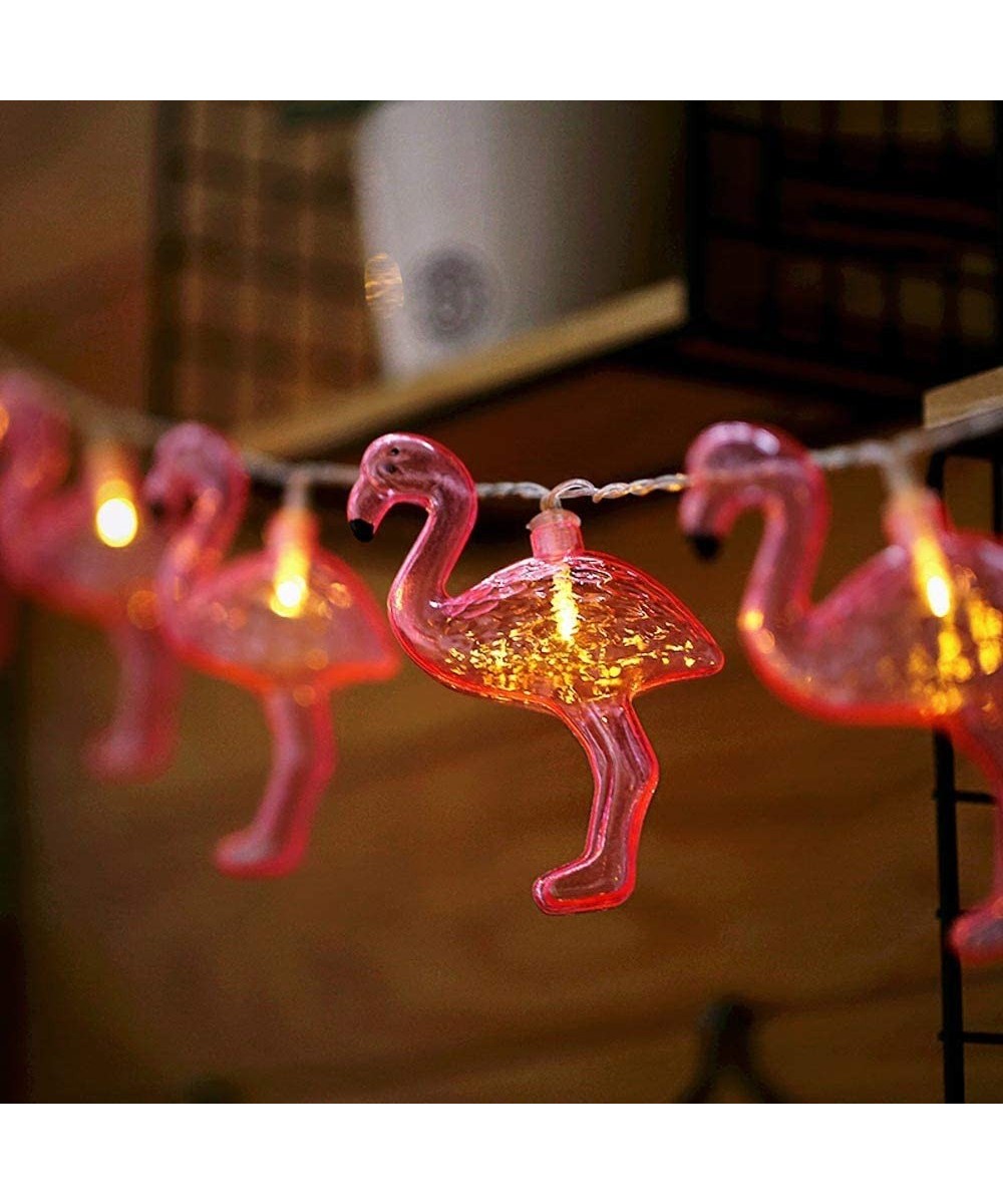 Solar Flamingo String Lights 12.5ft 10 LED Wide Angle LED String Light Fairy Lights Tropical Outdoor Lighting for Tree-Garden...