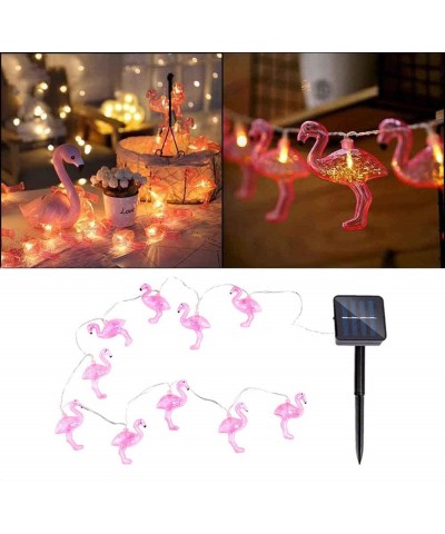 Solar Flamingo String Lights 12.5ft 10 LED Wide Angle LED String Light Fairy Lights Tropical Outdoor Lighting for Tree-Garden...