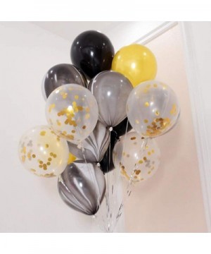 Confetti Balloons 40 Pack- Black Gold Agate 12 Inches Party Balloons with Golden Paper Confetti Dots DIY Set for Party- Weddi...