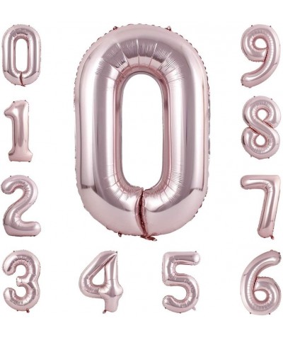 Jumbo Digital Balloons 40 inch Decoration for Birthday Anniversary Festival Party Reusable(Rose Gold Number 0) - Rosegold_0 -...