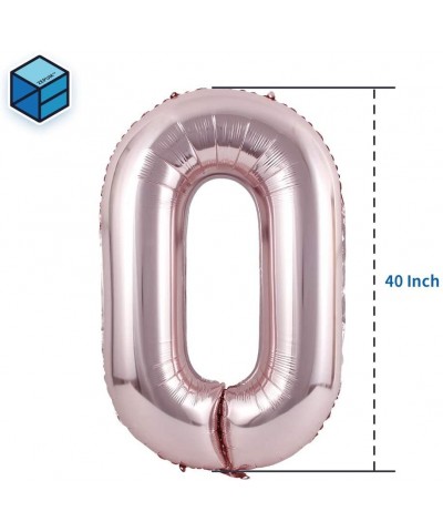 Jumbo Digital Balloons 40 inch Decoration for Birthday Anniversary Festival Party Reusable(Rose Gold Number 0) - Rosegold_0 -...