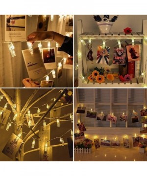 Photo Clip String Lights- 50 LED Photo Display String with Clips String Lights for Pictures Waterproof LED Battery PoweredFai...