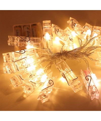 Photo Clip String Lights- 50 LED Photo Display String with Clips String Lights for Pictures Waterproof LED Battery PoweredFai...