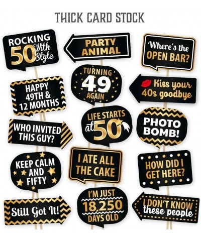 50th Birthday Photo Booth Props - European Made Black And Gold 50th Birthday Decorations - Easy To Assemble 50th Anniversary ...