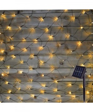 Solar Led Net Lights-100 LEDs Net Mesh Tree-Wrap Lights 4.9ft x 4.9ft-Dark Green Cable-8 Modes Outdoor String Decorative Ligh...