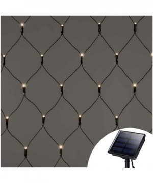 Solar Led Net Lights-100 LEDs Net Mesh Tree-Wrap Lights 4.9ft x 4.9ft-Dark Green Cable-8 Modes Outdoor String Decorative Ligh...