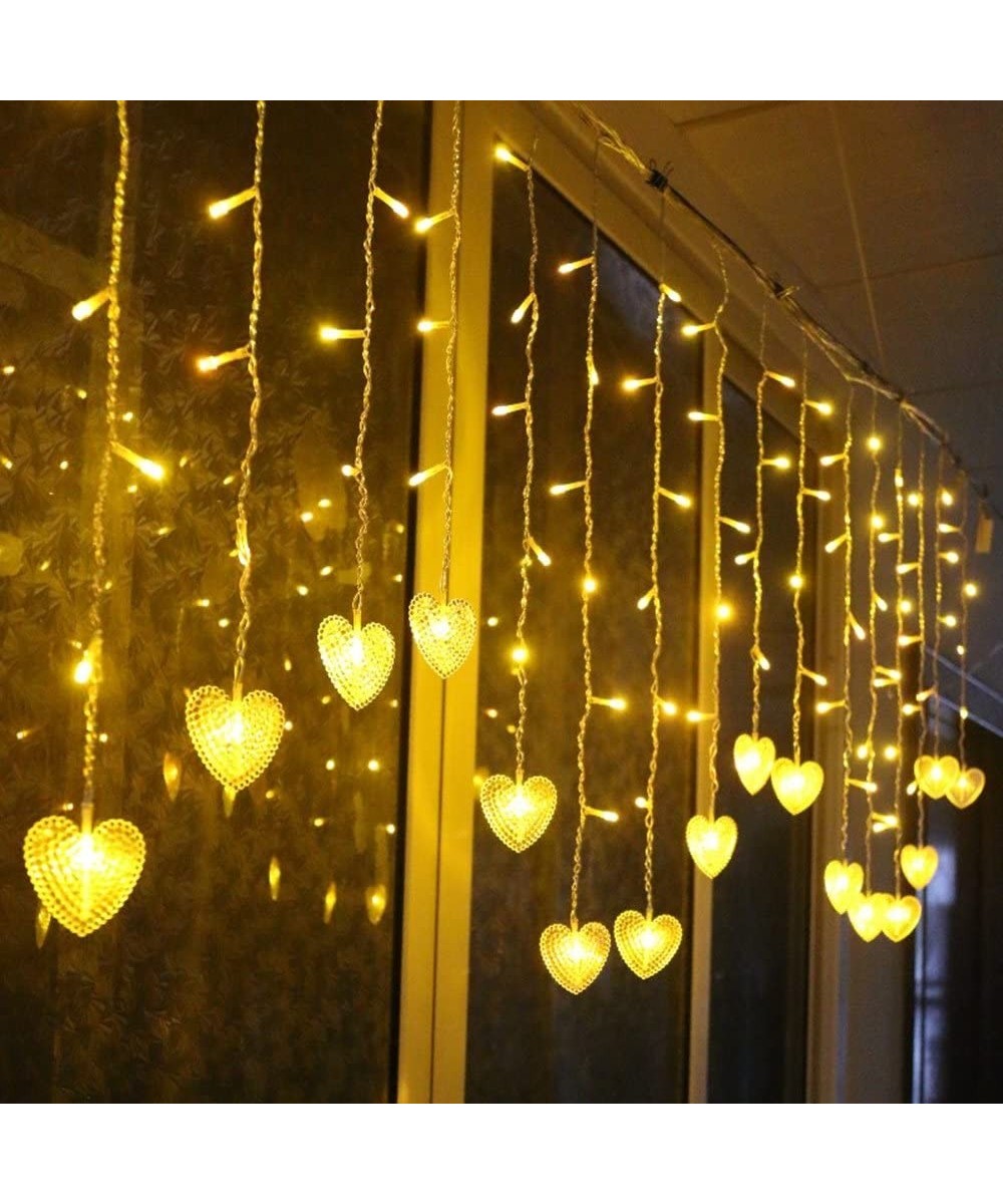 Lainin 4M 96 LEDS 18P Hearts Love Shape LED String Curtain Light For Christmas Wedding Party Decoration Chandelier Luminaries...