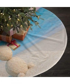 Sand Snowman On Beach Christmas Tree Skirt Merry Christmas Tree-Tree Skirt for Xmas Decor Festive Holiday Decoration - White ...