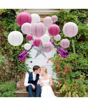 Round Chinese Paper Lanterns Decorative 20pcs with Guitar Foil Balloons Star Lantern for Wedding Birthday Party Valentine's D...