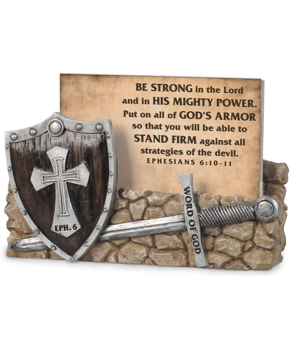 Be Strong in The Word Trench Warfare 3.5 x 4.5 Cast Stone Scripture Card Holder - C712501K087 $13.99 Place Cards & Place Card...