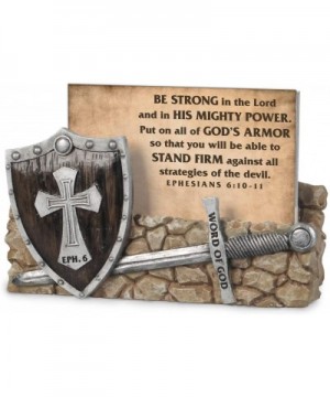 Be Strong in The Word Trench Warfare 3.5 x 4.5 Cast Stone Scripture Card Holder - C712501K087 $13.99 Place Cards & Place Card...