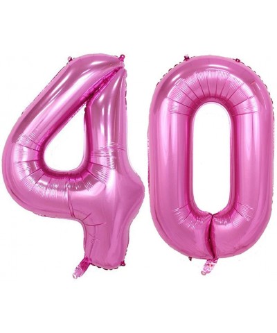 40inch Jumbo Rose Pink Foil Helium Digital Number Balloons- Women's 40th Birthday Balloon Decoration for Lady- 40 Year Old Bi...