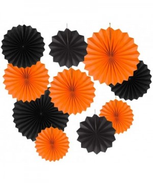 Black and Orange Paper Fans Hanging Party Decorations-Pack of 10 - Black and Orange - CT190TMQ3O5 $8.66 Tissue Pom Poms