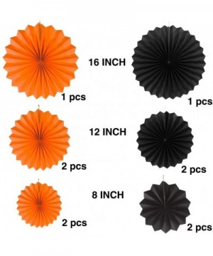 Black and Orange Paper Fans Hanging Party Decorations-Pack of 10 - Black and Orange - CT190TMQ3O5 $8.66 Tissue Pom Poms