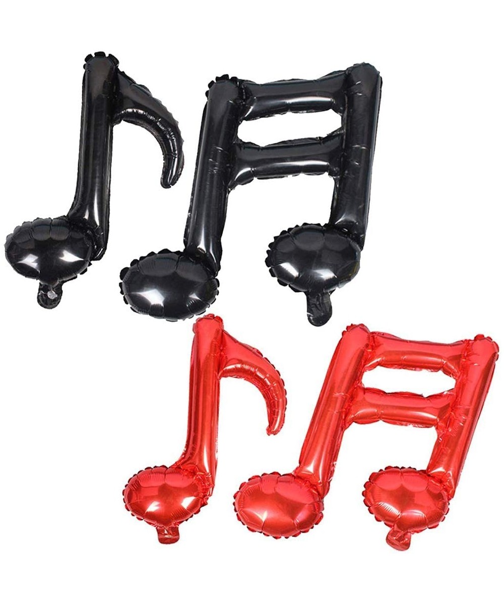 12Pcs Black Red Music Note Foil Balloons Music Theme Party Decorations Music Birthday Decorations Rock Star Birthday Decorati...