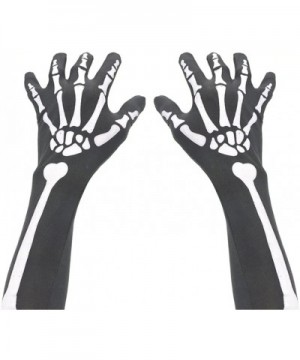 Unisex Winter Skull Skeleton Printing Halloween Long Arm Warmer Gloves Costume Accessory for Halloween Horror Nights 60cm - C...