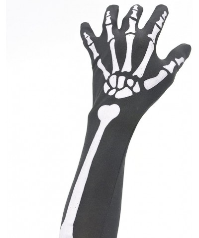 Unisex Winter Skull Skeleton Printing Halloween Long Arm Warmer Gloves Costume Accessory for Halloween Horror Nights 60cm - C...