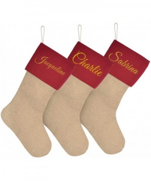 Personalized Christmas Stockings Set of 3 Red Large Plain DIY Xmas Holiday Fireplace Hanging Decoration Gifts for Family Kids...