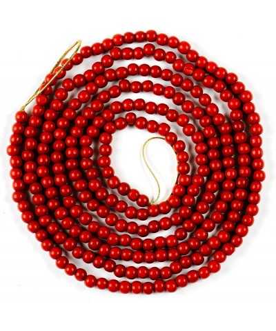 Red Bead Christmas Garland 10 Feet - C918O8M36LI $14.19 Garlands