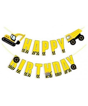Construction Vehicles Birthday Party Supplies-Excavator Happy Birthday Banner Truck Aluminium Foil Balloons for Kids Birthday...