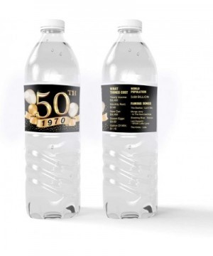 50th Birthday Party 1970 Sign Water Bottle Labels - 50th Birthday Decorations Gifts for Women or Men - 50 Years Wedding Anniv...