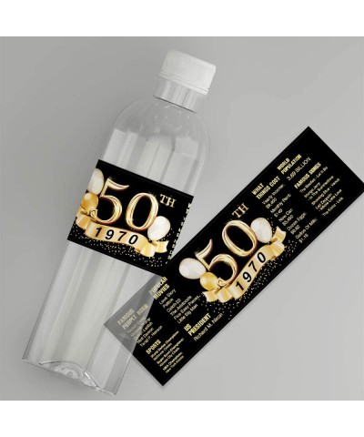 50th Birthday Party 1970 Sign Water Bottle Labels - 50th Birthday Decorations Gifts for Women or Men - 50 Years Wedding Anniv...