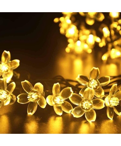 Solar Fairy String Lights 21ft 50 LED Purple Blossom Decorative Gardens- Lawn- Patio- Christmas Trees- Weddings- Parties (Yel...