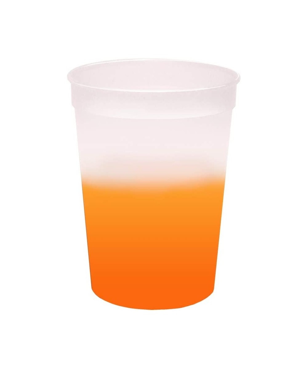 12oz Color Changing Stadium Cup- Set of 12 (Frosted Orange) - MADE IN USA - Frosted Orange - C918XY22ULN $8.17 Tableware