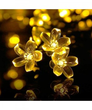 Solar Fairy String Lights 21ft 50 LED Purple Blossom Decorative Gardens- Lawn- Patio- Christmas Trees- Weddings- Parties (Yel...