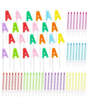 Letter A Birthday Cake Candles Set with Holders (96 Pack) - CD18SXGZ8CY $6.23 Cake Decorating Supplies