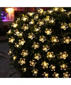 Solar Fairy String Lights 21ft 50 LED Purple Blossom Decorative Gardens- Lawn- Patio- Christmas Trees- Weddings- Parties (Yel...