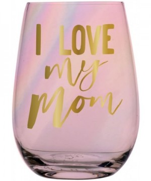Slant Collections Stemless Wine Glass- 20-Ounce- I Love My Mom - CR18029EG4Y $10.94 Tableware