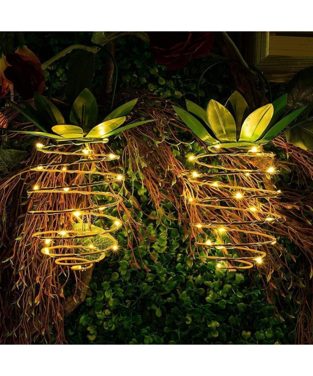 Garden Solar Lights- Waterproof 25 Led Outdoor Garden Decor Pineapple Solar Path Lights Hanging Lights Solar Porch Lantern De...