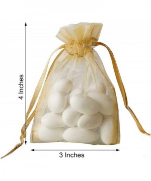 50 pcs 3x4-Inch Gold Organza Drawstring Bags - Wedding Party Favors Jewelry Pouch Candy Gift Bags - Gold - CZ11BYB2UKJ $8.87 ...