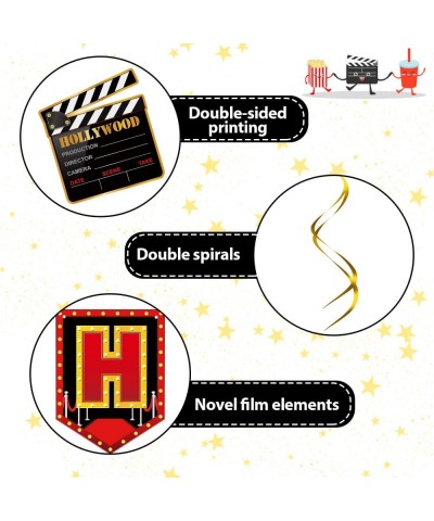 45 Pieces Movie Night Decorations Hollywood Party Decorations Kit Now Showing Banner Hanging Swirls Hollywood Movie Theater T...