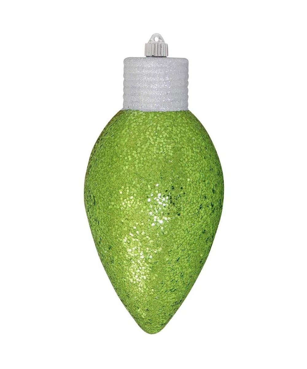 Lime Green Glitz 12" (300mm) Commercial Grade Shatterproof C9 Lightbulb-Shaped Ornament - Lime Green Glitz - CL19M6L9OEX $15....