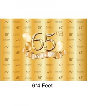 65th Birthday Photography Backdrop - 65th Golden Glitter Shiny Background -Sixty-Five Years Old Age Party Decoration Photo Ba...