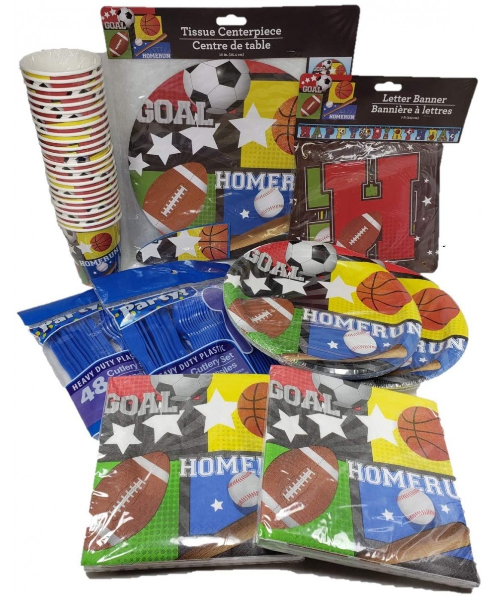 All Sports Birthday Party Bundle- Plates- Cups- Napkins- Decorations and plasticware - CN182X6DDRW $28.71 Party Packs