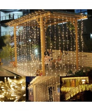 300 LED Window Curtain String Light- LED Curtain Lights Icicle Lights- 8 Modes String Lights for Indoor Outdoor Decoration We...