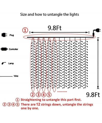 300 LED Window Curtain String Light- LED Curtain Lights Icicle Lights- 8 Modes String Lights for Indoor Outdoor Decoration We...